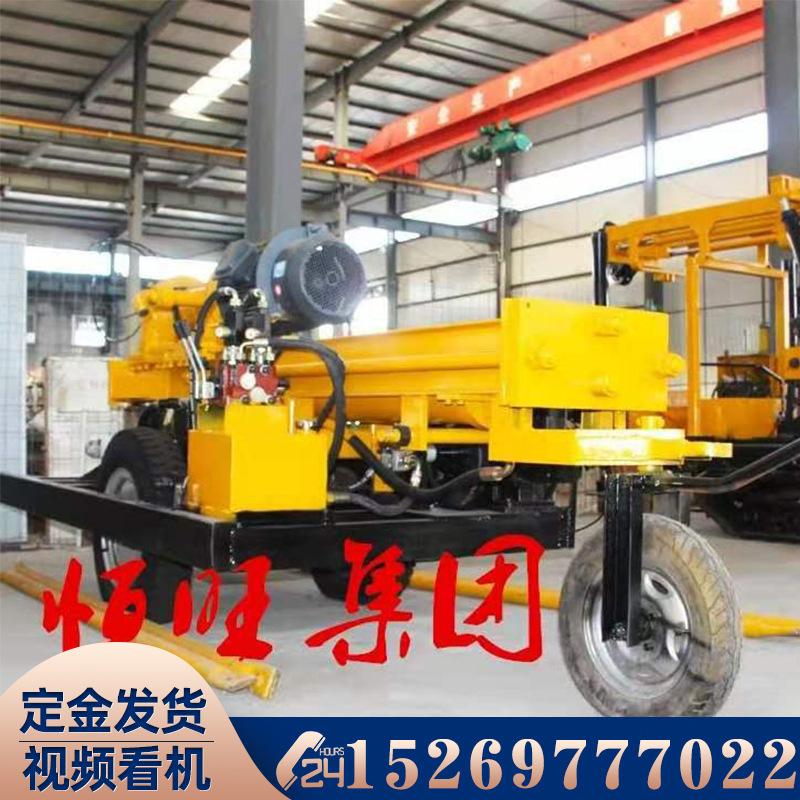 轮式打井机自行走气动钻机200米深水井钻机车载勘探钻机