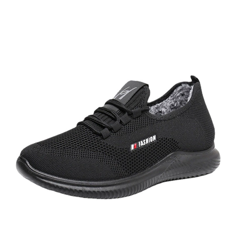 Fleece keep warm polyurethane sports shoes platform, plus size