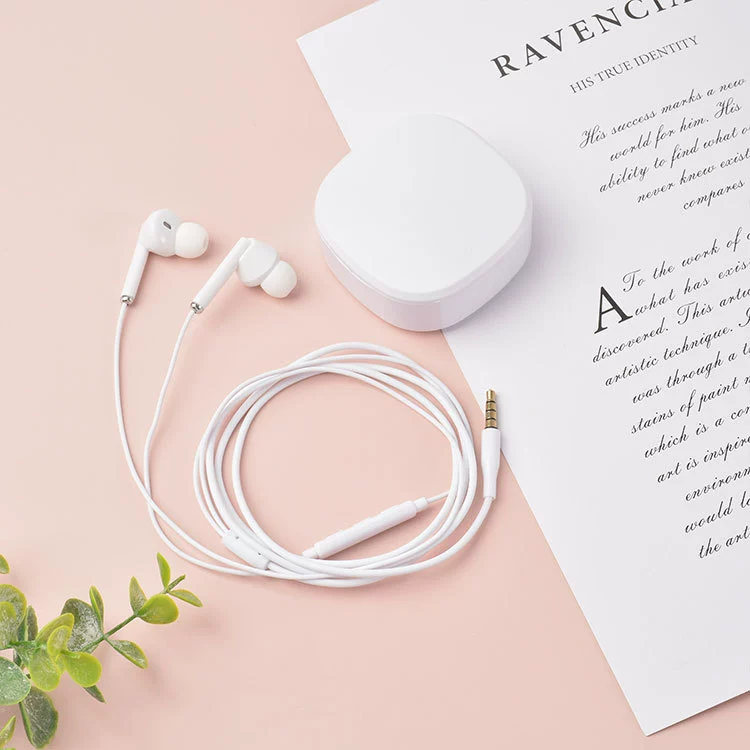 Проводные наушники (Earbarin), чехол-макарон, 3.5 мм, кабель 1.2 м из ПТФЭ с микрофоном и встроенным пультом