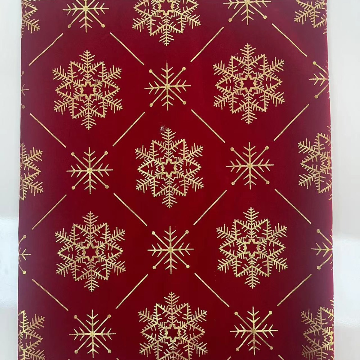 New Foreign Trade Cross-Border Christmas Knitted Fabric Snowflake Elk Print Clothing Home Textile Fabric Velvet Wholesale