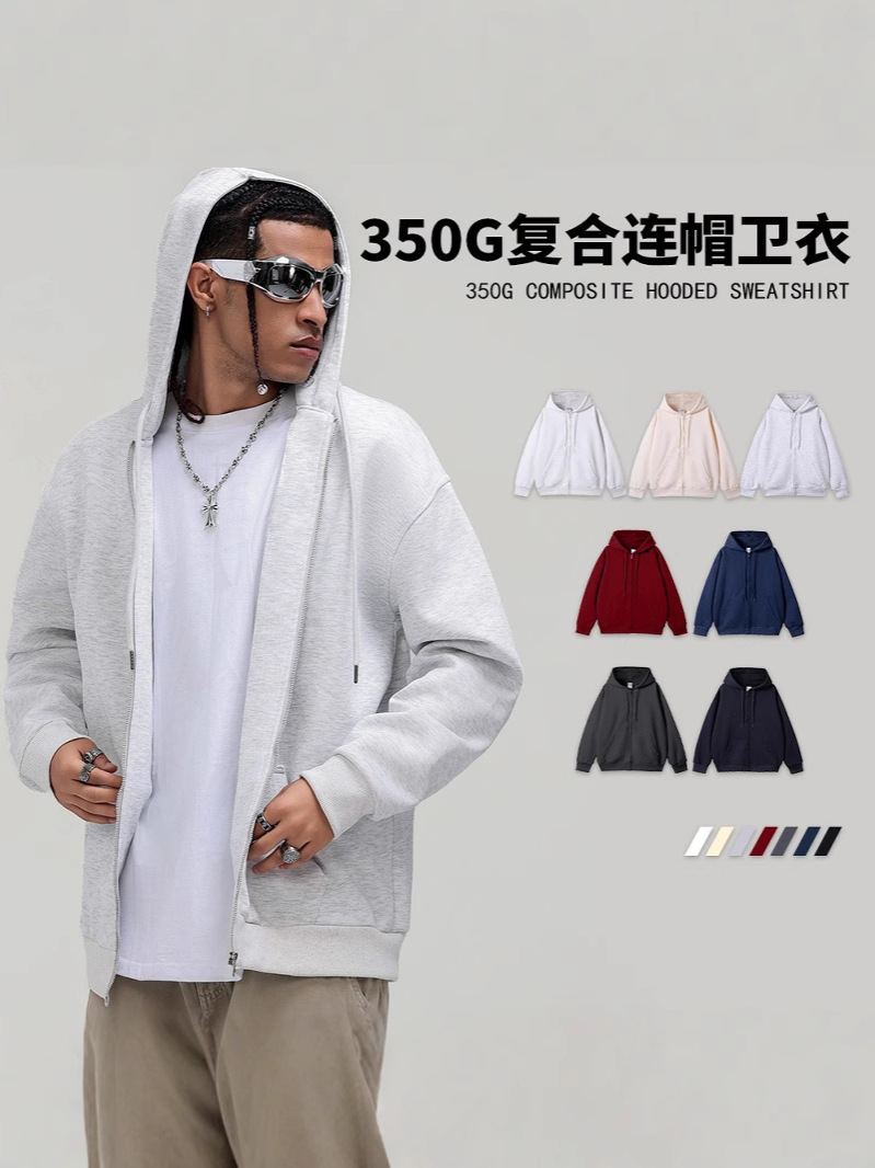 Otoño y invierno americano chaqueta de hombre relajado ocio de manga larga cremallera cardigán chaqueta con capuz chaqueta de moda
