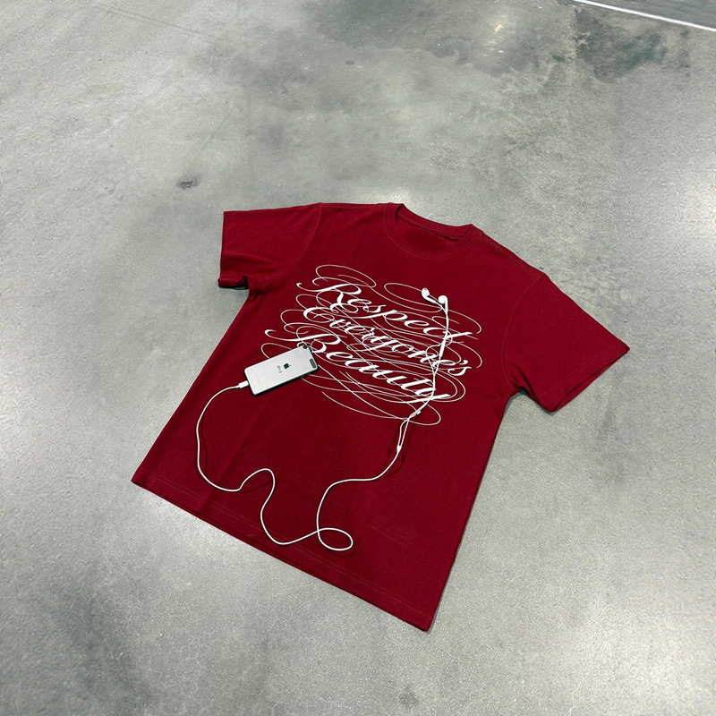 ヨーロッパとアメリカのクロスボーダーy2kプリントTシャツ半袖ラウンドネックトップパーソナライズされたダークレトロトレンドINSルーズヒップホップTシャツ|undefined