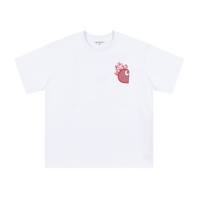 Cross-Border Exclusive Carhartt Year of the Dragon Limited Pink Heart Dragon Double Yarn Pure Cotton Men's and Women's Short-Sleeved T-Shirts Cross-Border Exclusive Carhartt Year of the Dragon Limited Pink Heart Dragon Double Yarn Pure Cotton Men's and Women's Short-Sleeved T-Shirts