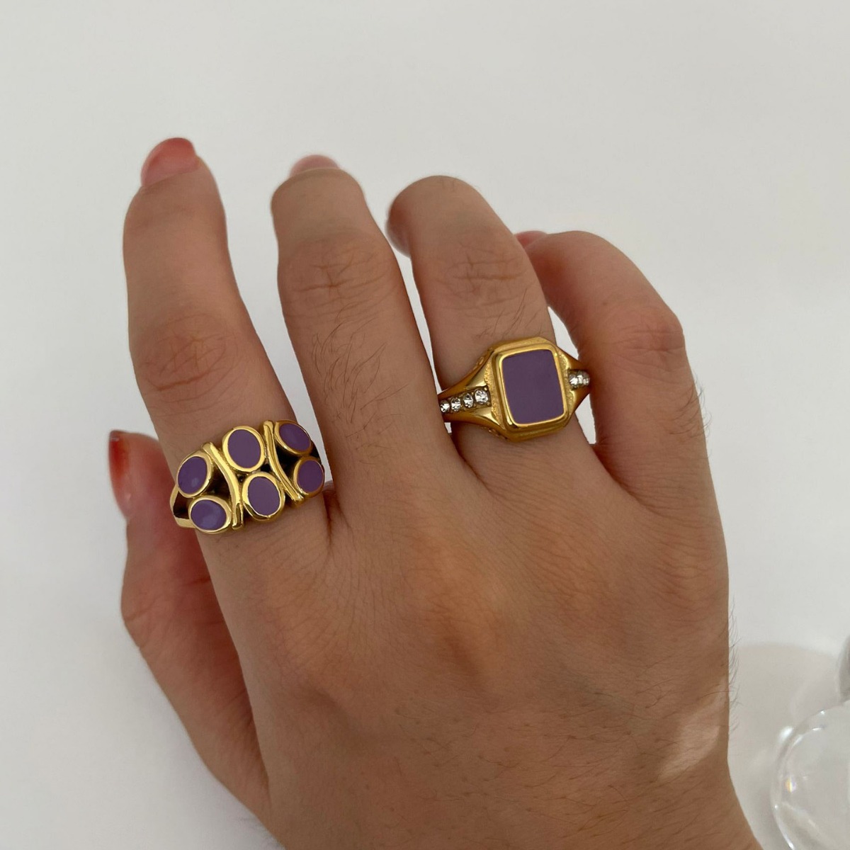 Banquet, Travel, Selfie Occasion 316L Stainless Steel Geometric Waterproof Non Tarnish Surgical Steel Casual Elegant Lady Rings For Women's