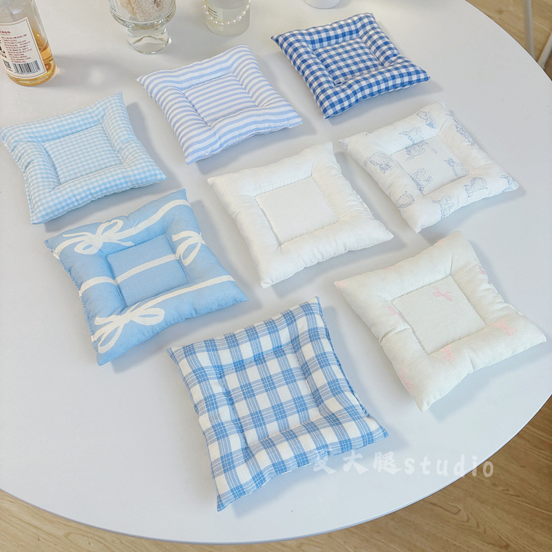 Summer Thigh Studio Korean Ins Fabric Coaster Plaid Quilted Insulation Pad Photo Photography Props Cotton Coaster