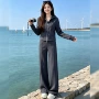秋冬短袖气质连帽套装