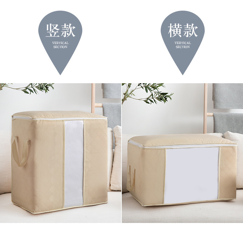 Transfronterizo nueva tela no tejida bolsa de almacenamiento de ropa edredón bolsa de organización en movimiento bolsa de almacenamiento de equipaje a prueba de humedad bolsa a prueba de polvo