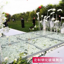 钢化玻璃酒店婚庆走秀T台发光地台酒吧KTV驻唱台商场汽车展台
