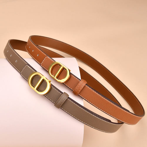 Guangzhou Belt Women's Leather Thin Belt Fashionable Versatile Decorative Dress Summer Smooth Buckle Waist Slimming Belt