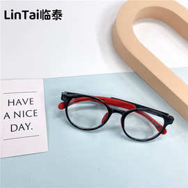 儿童镜TRJ-16新款硅胶双色注塑软架平光镜简约舒适儿童防蓝光眼镜