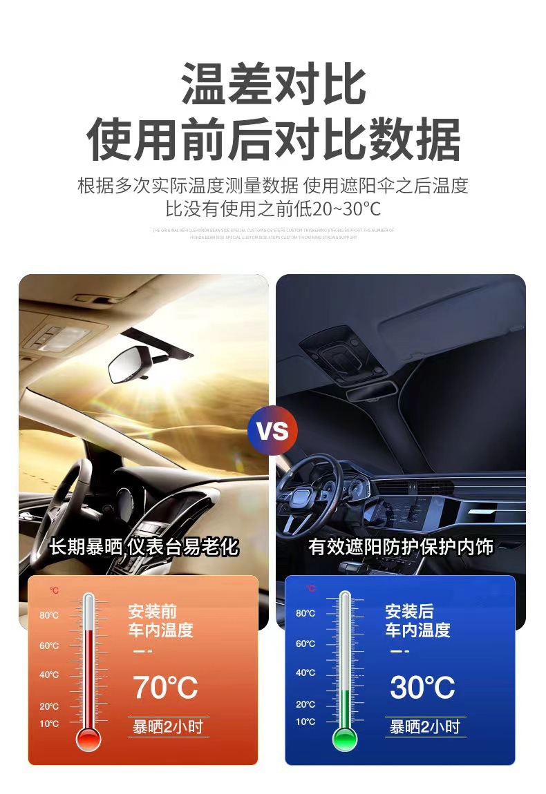 Popular Car Sunshade Curtain for Sun Protection and Heat Insulation, Specialized for Car Interiors, Front Windshield Sunshade Cloth, Direct Sales from the Manufacturer