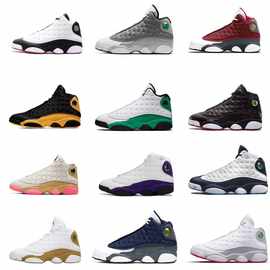 莆田跨境aj13黑白熊猫公司级乔13高帮白蓝黑曜石联名篮球运动鞋