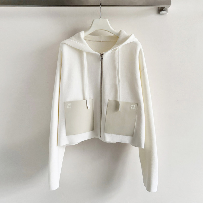 Shenzhen Nanyou High-End Women's Clothing 2025 Autumn/Winter French Design Drawstring Hooded Knitted Jacket Cardigan Coat Shenzhen Nanyou High-End Women's Clothing 2025 Autumn/Winter French Design Drawstring Hooded Knitted Jacket Cardigan Coat