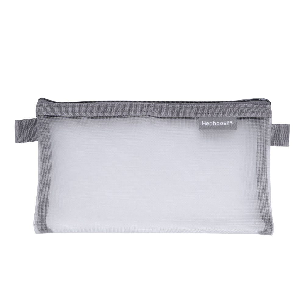 Casual Transparent Mesh Student Exam Special Pencil Bag Pencil Bag Stationery Storage Zipper Information File Tutoring Bag