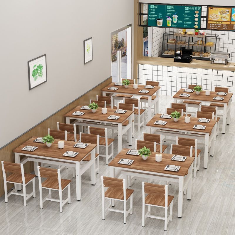 Restaurante mesa y silla de comedor para el hogar mesa rectangular combinada desayuno snack bar cantina restaurante de comida rápida mesa y silla especial 6 fábrica