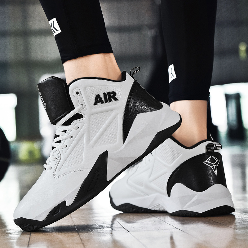 Men's Shoes New Summer Shoes for Boys and Teenagers Large Size White Mesh Breathable Sneakers High-Top Basketball Sports Shoes