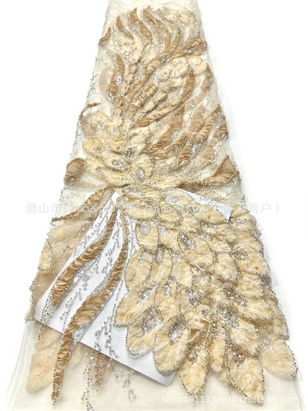 Nueva industria pesada tridimensional tela de encaje moda lindos cosplay flores de hadas vestido tela image 7
