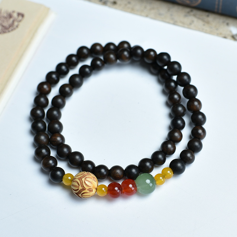 Shen Guibao 6mm 이중 원형 노란색 빨간색 녹색 옥 연꽃 모델