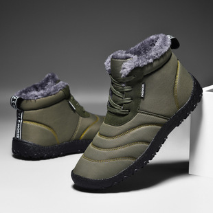 Winter Aliexpress Amazon Hot Selling Large Size Men's Cotton Warm Men's Shoes Outdoor Snow Boots High Top Plus Velvet Men's Shoes