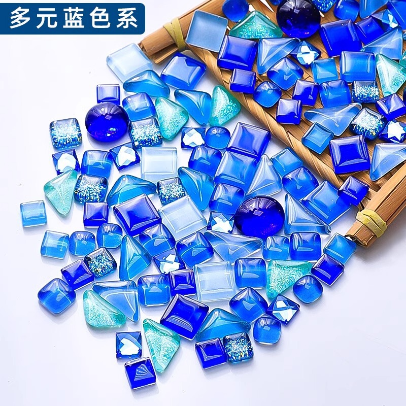 200克diy多元闪粉马赛克集合水晶自由石玻璃儿童手工材料颗粒|undefined