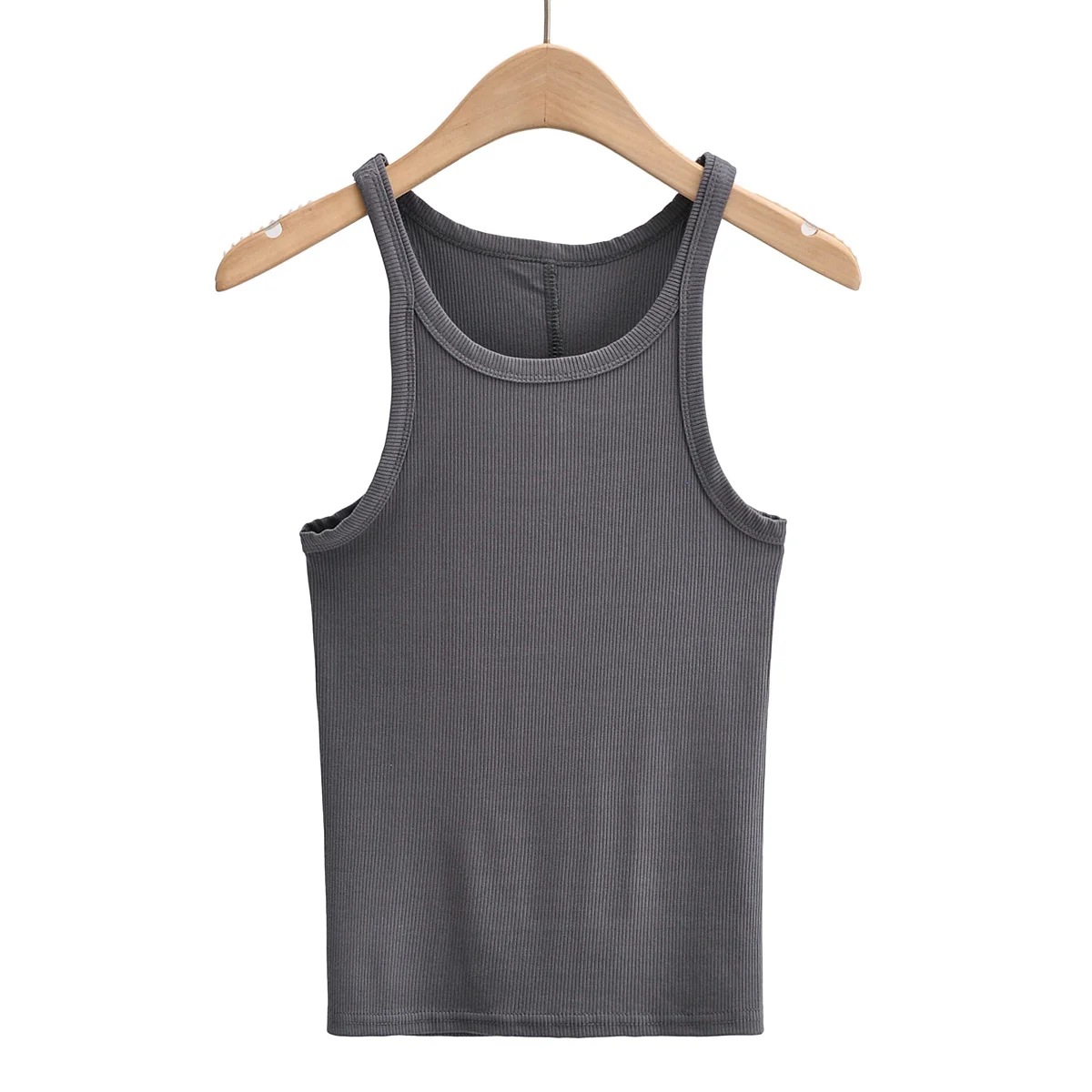 new summer round neck threaded tight-fitting thinner narrow-shoulder vest NSAC57491