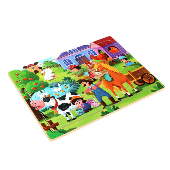 60 pieces of wooden children's jigsaw cartoon plane jigsaw puzzle puzzle children's early education educational toys manufacturers wholesale