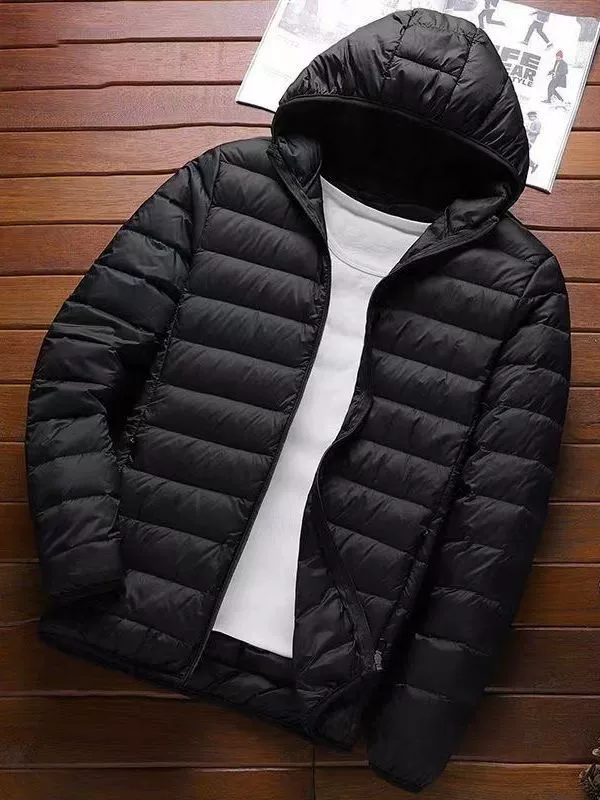 Короткая пуховик с капюшоном, зимняя, плюс-вайд, M–5XL, легкая и теплая
