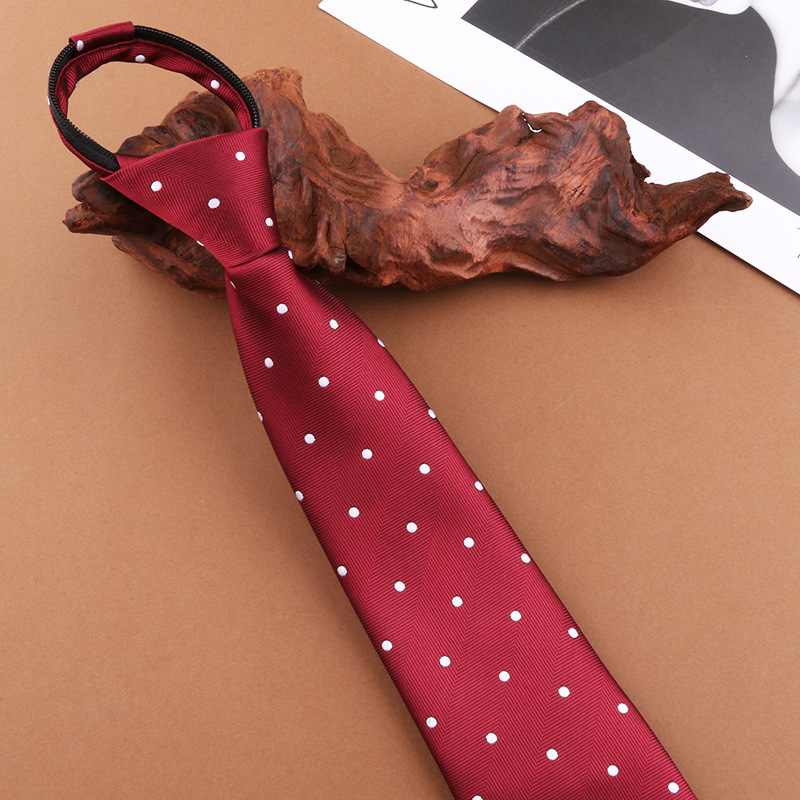 酒红白点领带 (2)