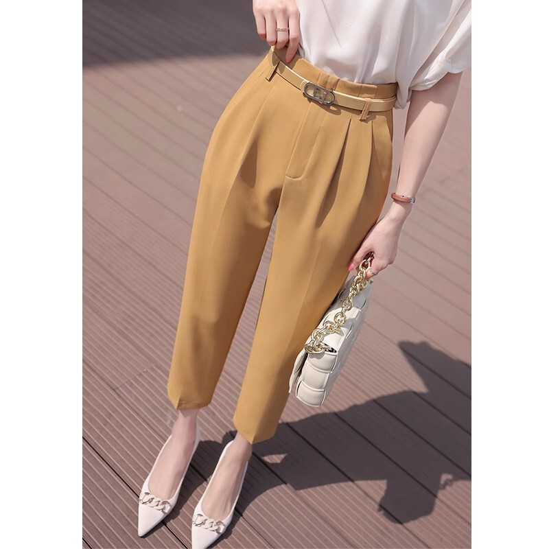Harem Suit Pants for Women 2026 Spring, Autumn, and Summer New High-Waisted Work Carrot Pants for Petite Figures, Slimming Casual Cargo Pants