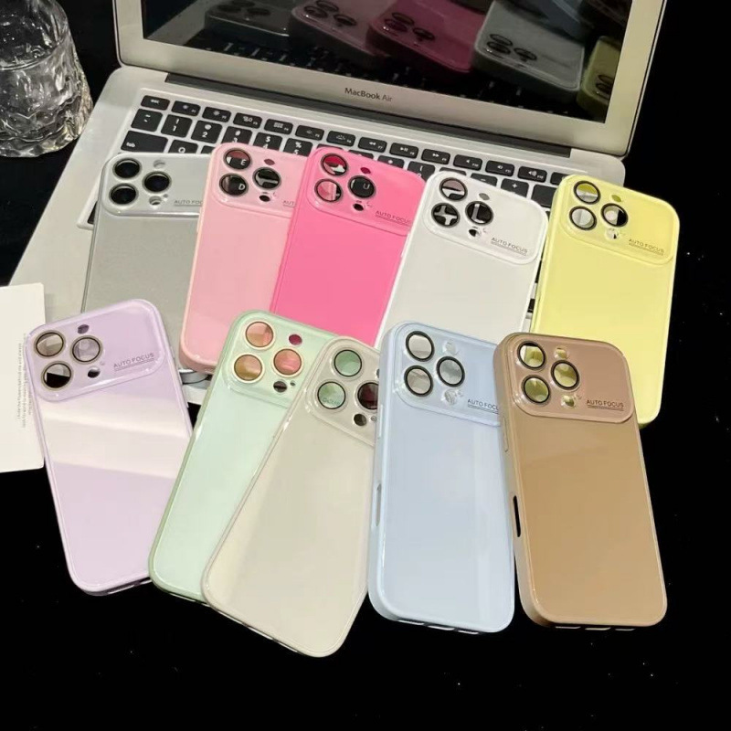 糖果色大视窗玻璃壳适用iPhone16promax苹果15手机壳14大视窗13女|undefined