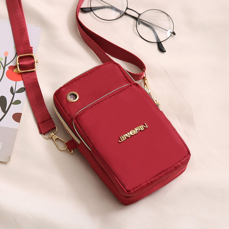 Bolso del teléfono móvil del hombro de la muñeca bolso pequeño de los hombres y de las mujeres que cuelgan el bolso que corre del bolso del cambio bolso vertical oblicuo mini bolso del brazo de 6 pulgadas