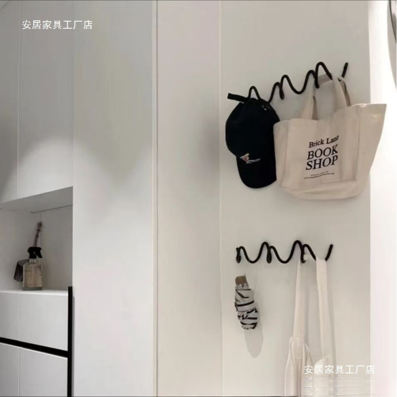 ins挂钩北欧波浪设计铁艺墙面挂饰玄关壁挂挂衣钩装饰创意衣帽钩|undefined