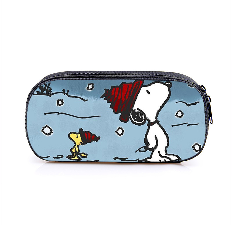 Nuevo Snoopy transfronterizo bolsas de lápiz de gran capacidad creativas caja de papelería de dibujos animados de alto valor de la cara caja de lápiz para estudiantes de primaria