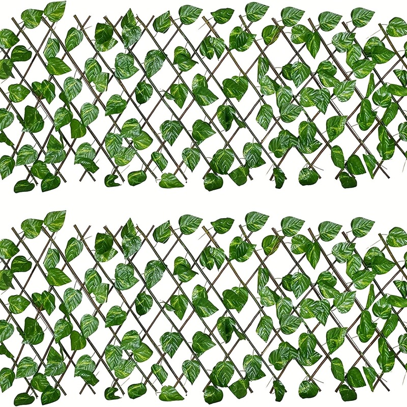2PCs fence privacy screen, artificial leaf artificial ivy expandable/stretchable privacy fence,