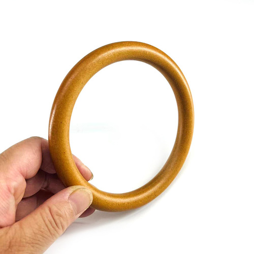 Haomeng Hardware New Bag Round Wooden Handle Woven Bag Women's Bag Dark and Light Wooden Round Handbag Wholesale