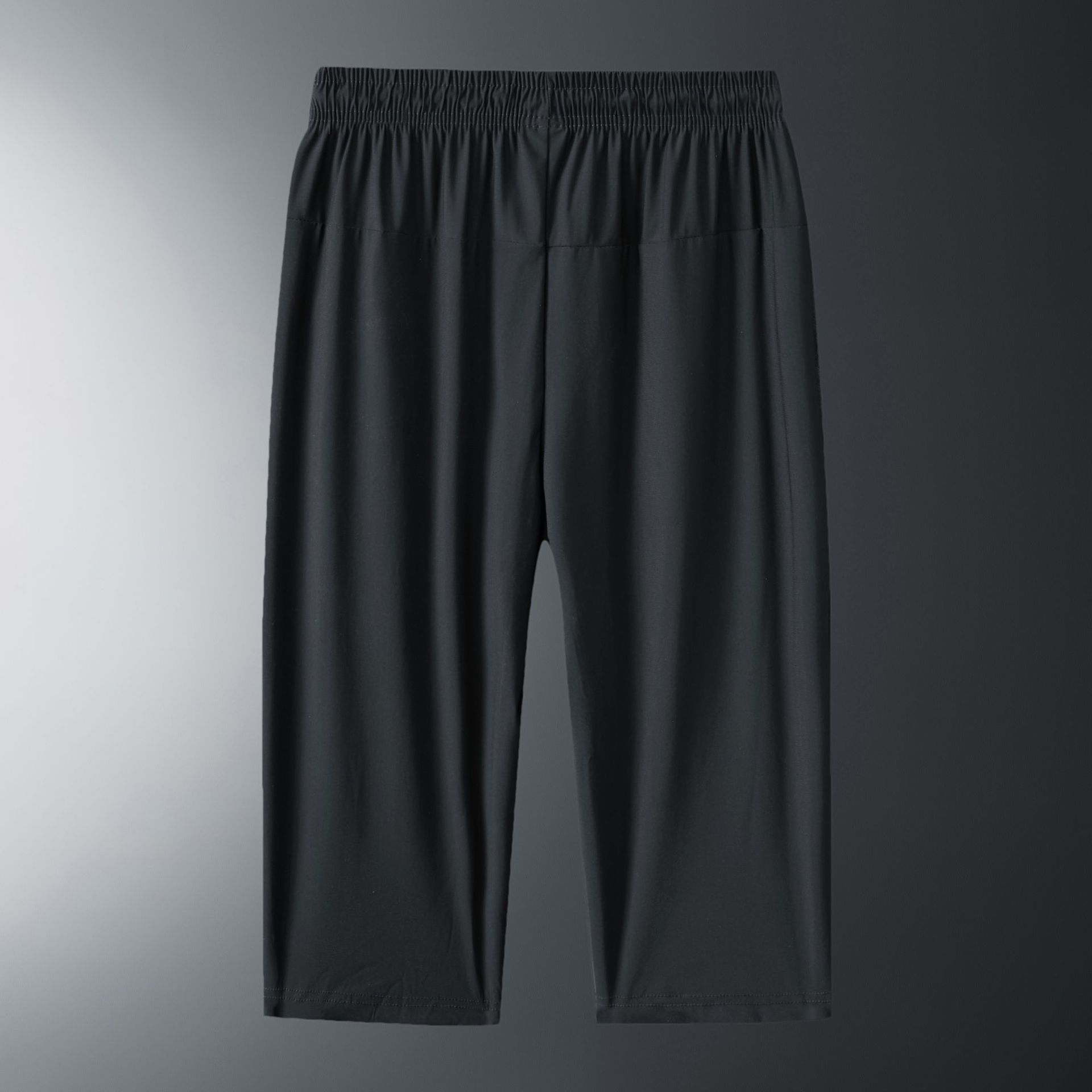 Verano de los Hombres Nuevo hielo seda aire acondicionado recortado pantalones casuales más tamaño mediados cintura pantalones moda de secado rápido recortada pantalones al por mayor