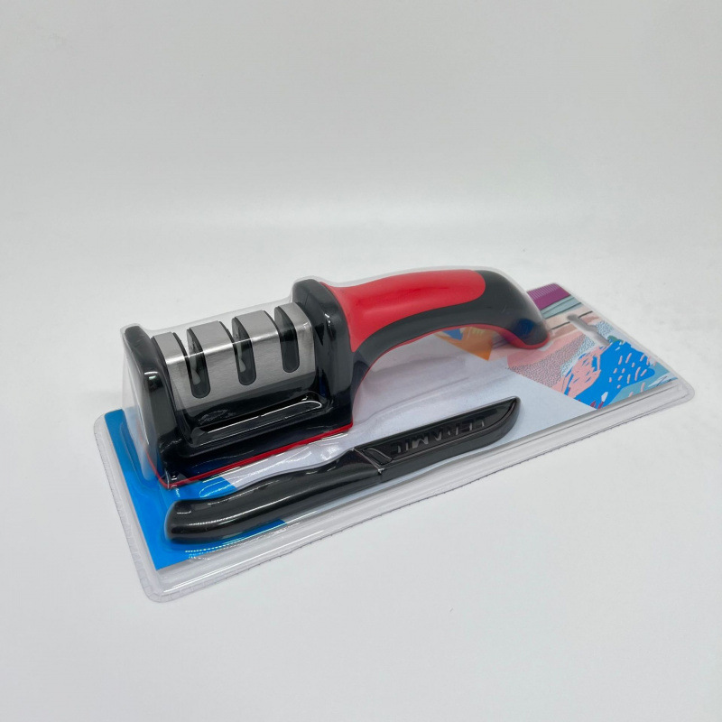 Productos de cocina de tres piezas, afilador de cuchillos, cuchillo de planador de melón, un conjunto de piedra afiladora necesaria para hacer