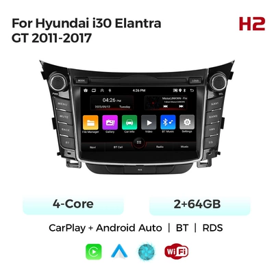 Suitable for Hyundai I30 Elantra Gt 2011-2017 Hyundai I30 In-Car Android Navigation System (DVD Navigation) - 8227l-quad-core-wifi-version-264-carplay