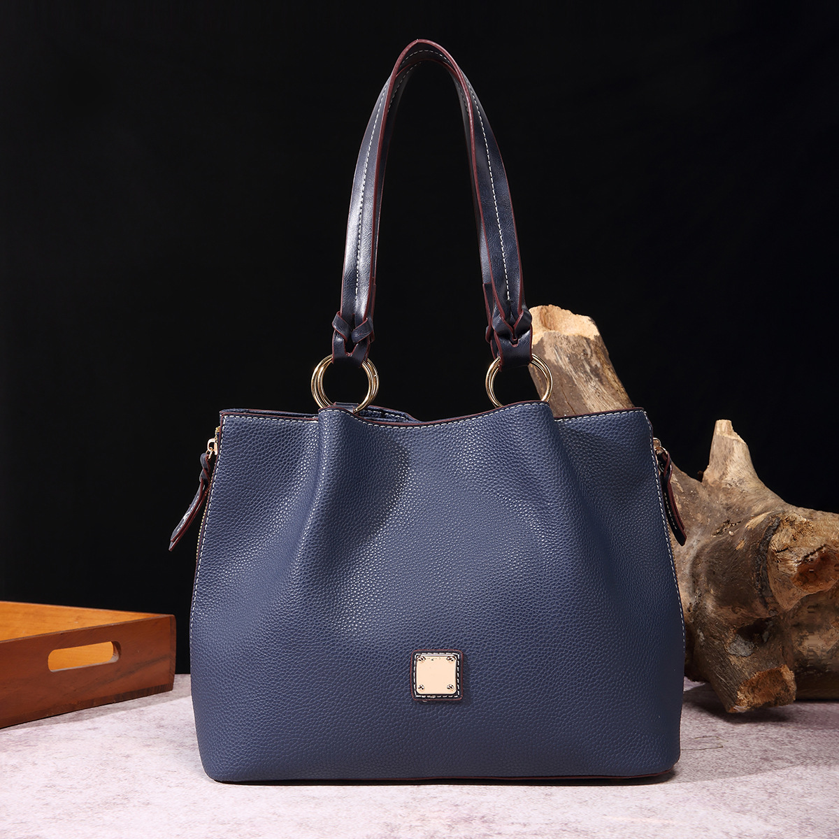 Retro Pebble Lychee Particle Texture Single Shoulder Mother-in-law Women's Bag Large Capacity_voghion.com