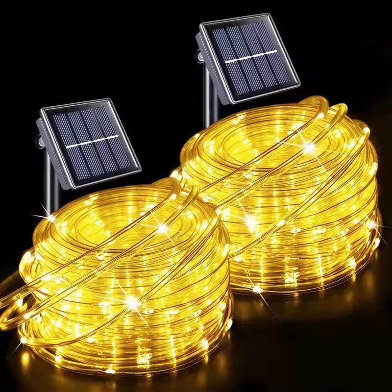 Led Solar Tube Light String Outdoor Waterproof Tube Lights Garden Decoration Holiday Atmosphere Arrangement Tree Lights