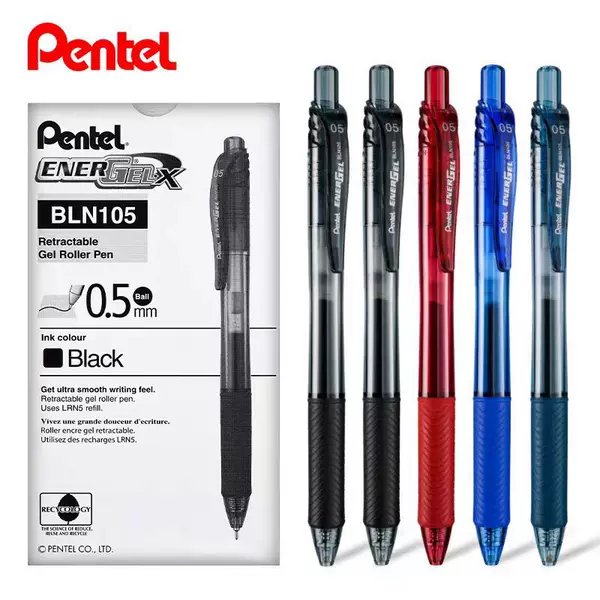 Japan pentel Pitong BLN-105 Press Gel Pen 0.5 Full Needle Smooth Test Water Pen Hand Account Pen
