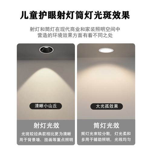 LED embedded spotlights hotel home anti-glare ceiling lights cob home decoration bedroom hill downlight Wanshitong lamps