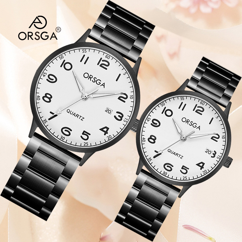 Orsga Classic Fashion Casual Couple Men's and Women's Watches Source Manufacturer Live Cross-Border Live Foreign Trade Quartz Watch