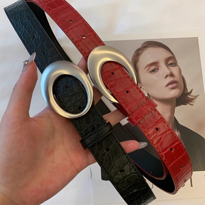 All Seasons Season Vintage Style Streetwear Solid Color Pu Leather Alloy Women's Leather Belts