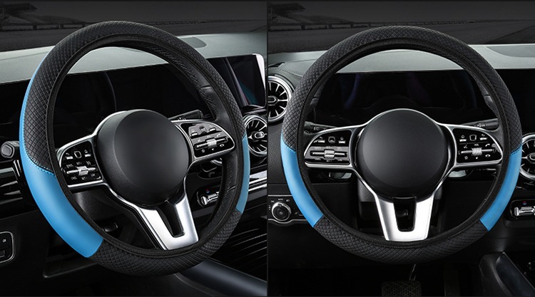 Car Steering Wheel Cover, Elastic, No Inner Ring, Carbon Fiber Pattern Leather, Universal for All Seasons, Cross-Border E-Commerce Model, Handlebar Cover Wholesale