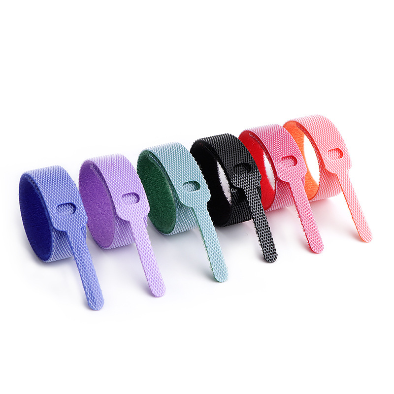 Back-to-back data line strap adhesive tape fixing tape nylon self-adhesive tape hook and loop cable management tape needle type Velcro tie 