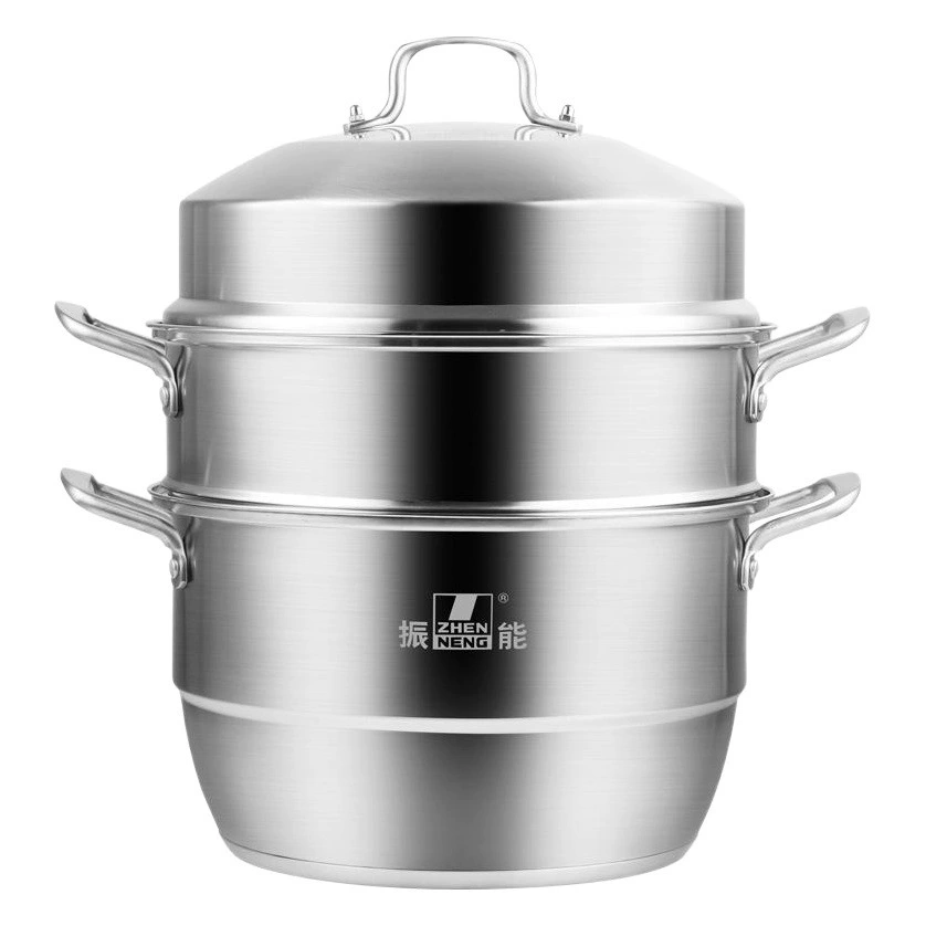 Пароварка Zheneng, поставляемая напрямую с завода, из нержавеющей стали, трехслойная, многофункциональная, для приготовления супов и пароварка, подходит для домашнего и коммерческого использования, предпочтительна для коммерческого использования.