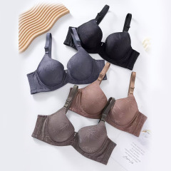 工厂现货聚拢内衣有钢圈薄款大码女士上托提拉收副乳光面无痕文胸