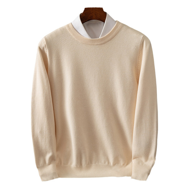 Demi-season classic base T-shirt with a round collar