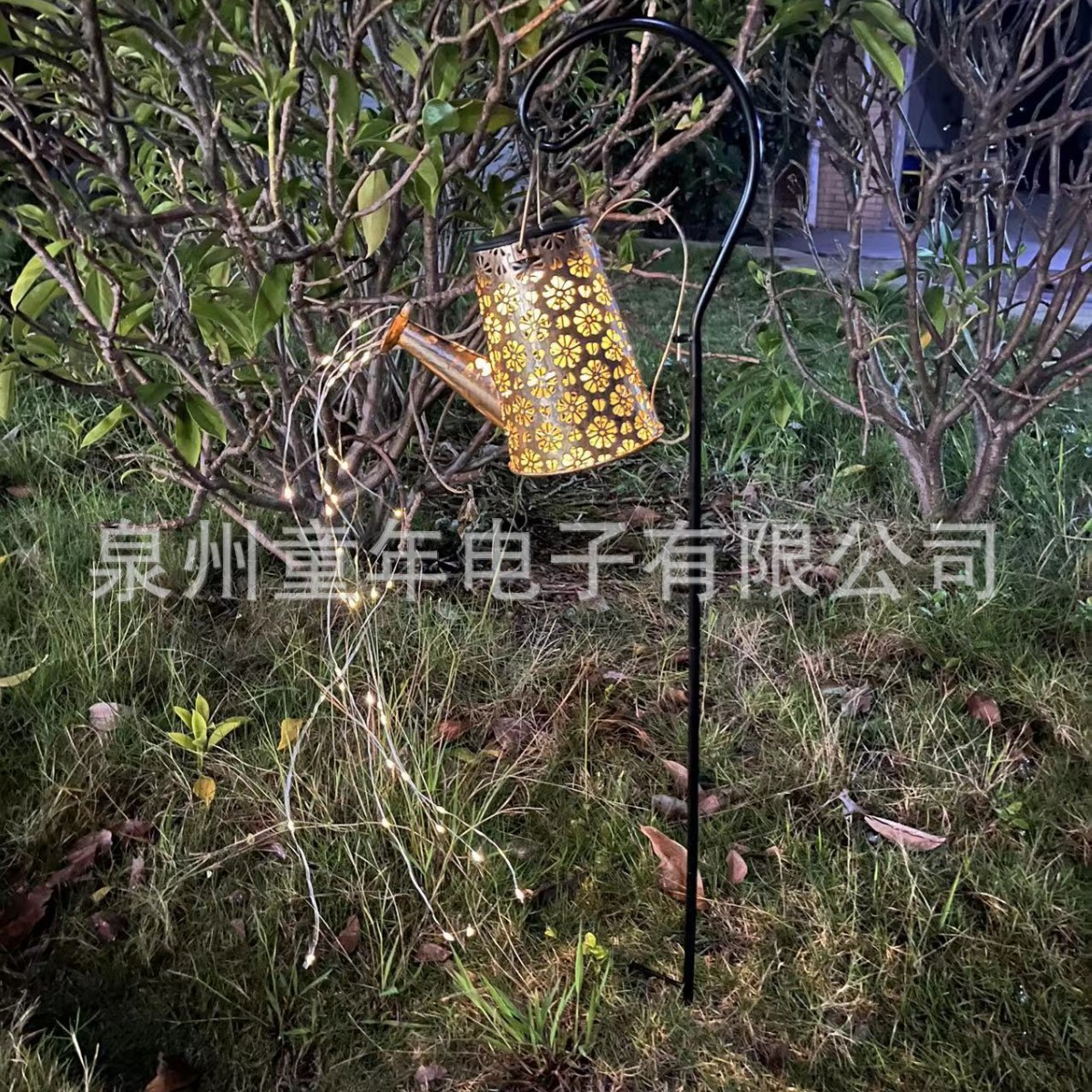 En stock lámpara solar lámpara de jardín lámpara hervidor de agua cónica crisantemo hervidor paisaje lámpara al aire libre hierro hueco lámpara de césped image 3